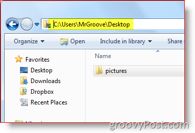Percorso desktop di Windows Explorer