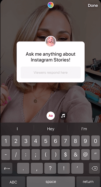aggiungi l'adesivo delle domande alla storia di Instagram