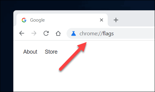 Accesso al menu dei flag di Chrome