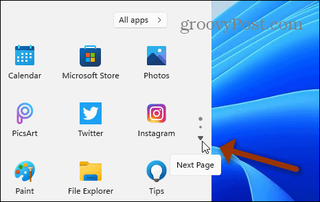 Pagina successiva Avvia Windows 11