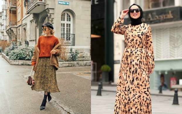 combinazioni di gonna leopardo hijab