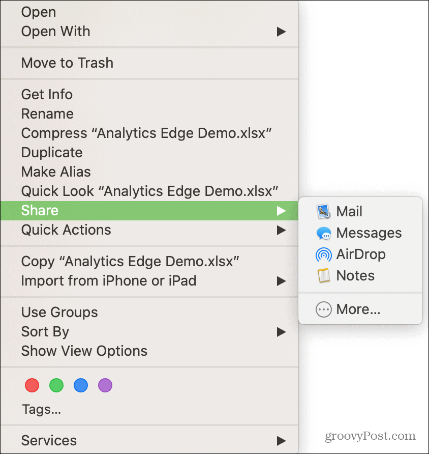 Scorciatoia Mac per la condivisione di documenti in Word