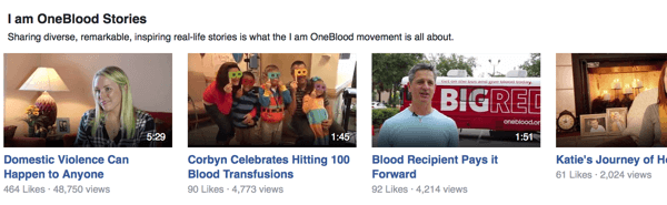 oneblood video di Facebook