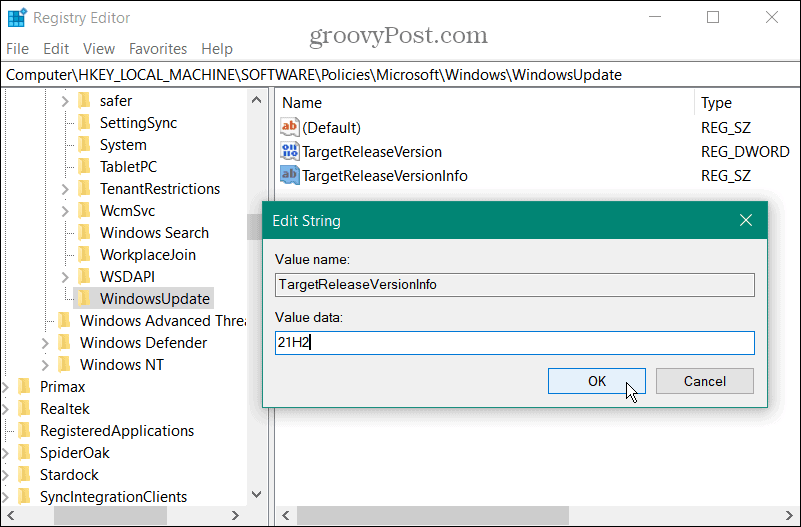 bloccare l'aggiornamento di Windows 11