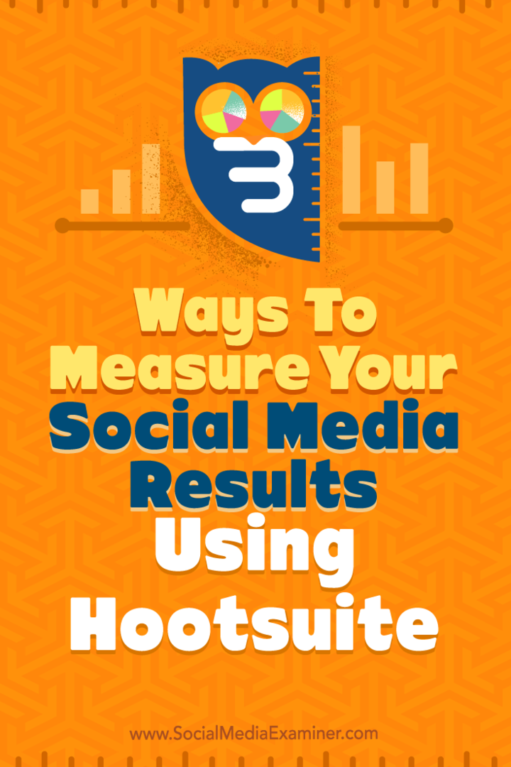 Suggerimenti su tre modi per misurare i risultati dei tuoi social media utilizzando Hootsuite.