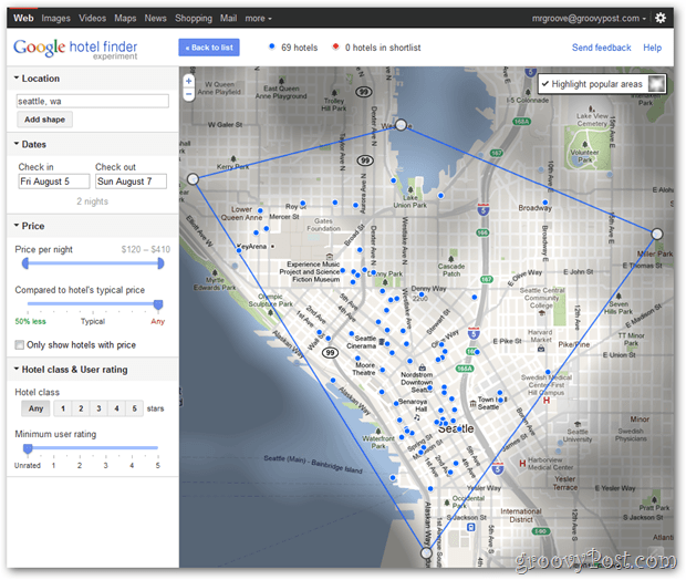 Google lancia Hotel Finder