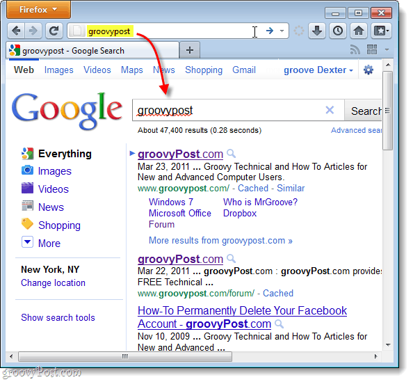 cerca Google per impostazione predefinita in Firefox 4