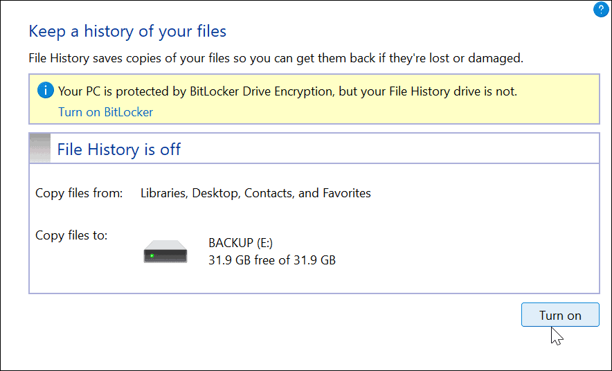 Usa la cronologia dei file su Windows 11
