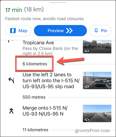 google maps distanze in km