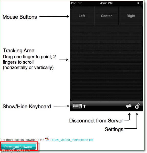 il collegamento per il download del mouse touch logitech