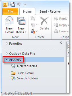 come accedere alle e-mail archiviate da Outlook 2010