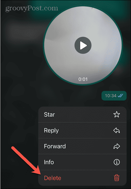 whatsapp cancella videomessaggio