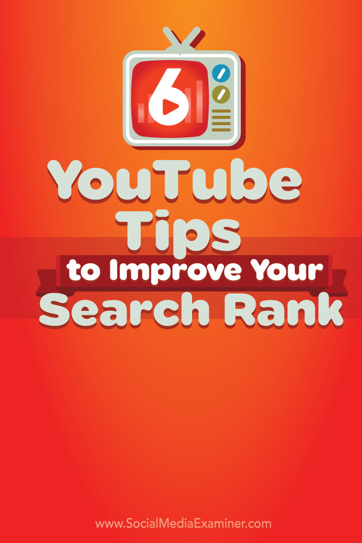 6 suggerimenti di YouTube per migliorare il tuo ranking di ricerca: Social Media Examiner