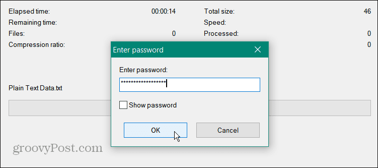 Proteggi con password un file di testo