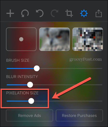 dimensione di pixelizzazione dell'app censor