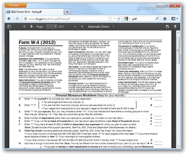 Abilita il visualizzatore di PDF integrato in Firefox 15