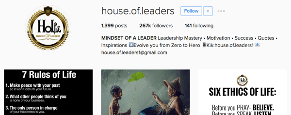 casa dei leader instagram bio
