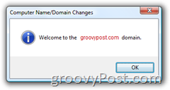 Windows Vista Unisciti a una schermata di benvenuto del dominio AD di Active Directory