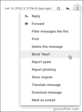 Blocco in Gmail
