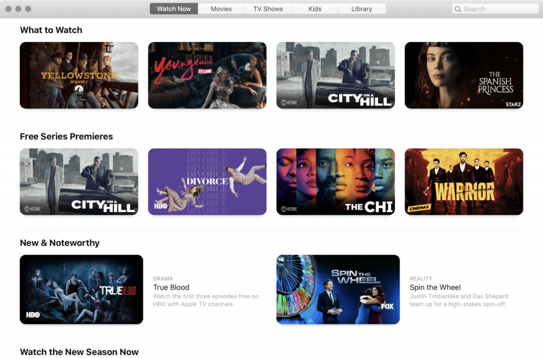 App Apple TV su MacOS Catalina