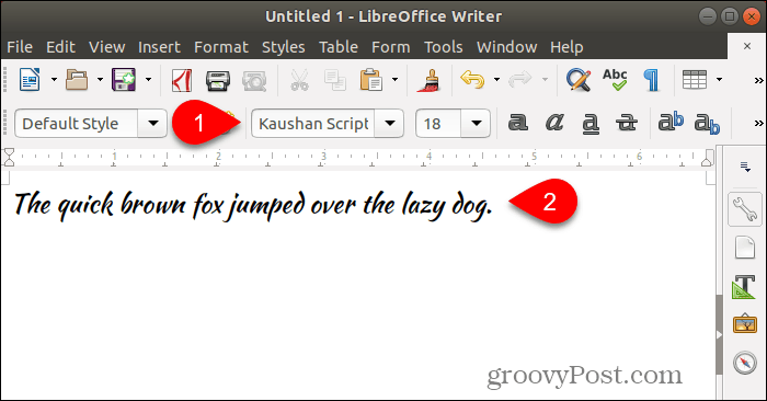 Uso del nuovo font in LibreOffice Writer