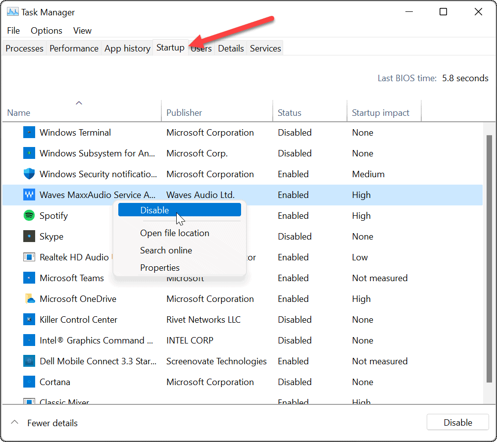 Come pulire l'avvio di Windows 11