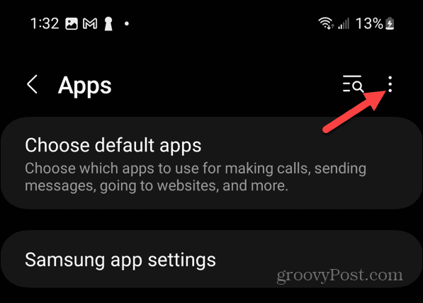 pulsante del menu delle app Android
