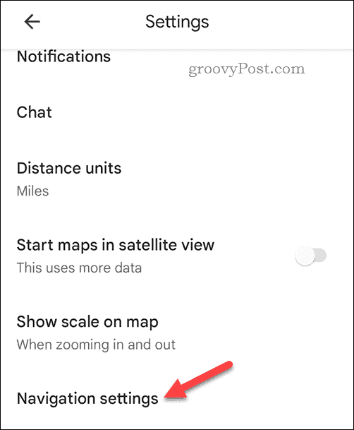 Apri le impostazioni di navigazione mobile di Google Maps