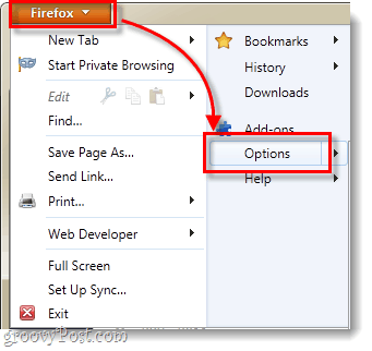 Firefox 4 opzioni di menu