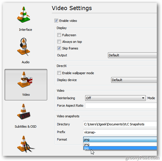Impostazioni Prefence VLC