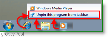 Windows 7 Sblocca un programma dalla schermata della barra delle applicazioni