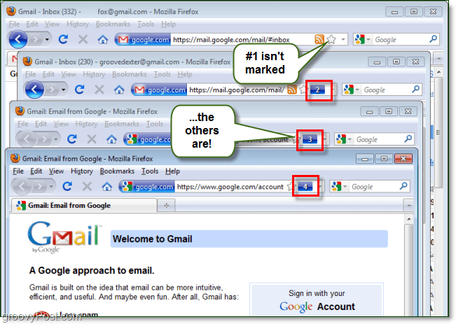 Accedi a più account o siti web Gmail utilizzando Firefox