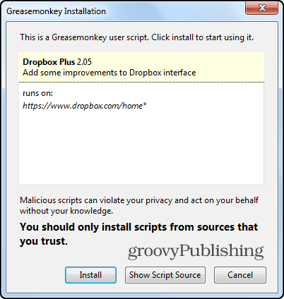 Struttura ad albero Dropbox Script di installazione di Firefox