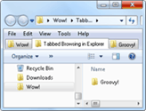 navigazione a schede in Windows 7 Explorer