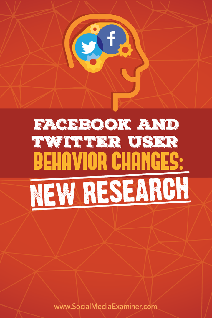 ricerca sui cambiamenti nel comportamento degli utenti di Twitter e Facebook