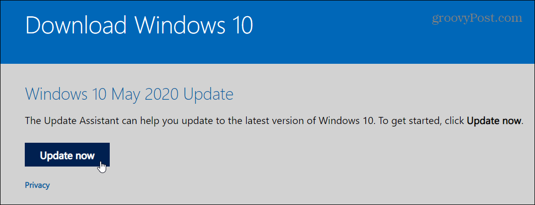 Come eseguire l'aggiornamento a Windows 10 maggio 2020 con Update Assistant
