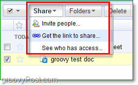 Il menu di condivisione e invito di Google Documenti ti offre diverse opzioni di condivisione