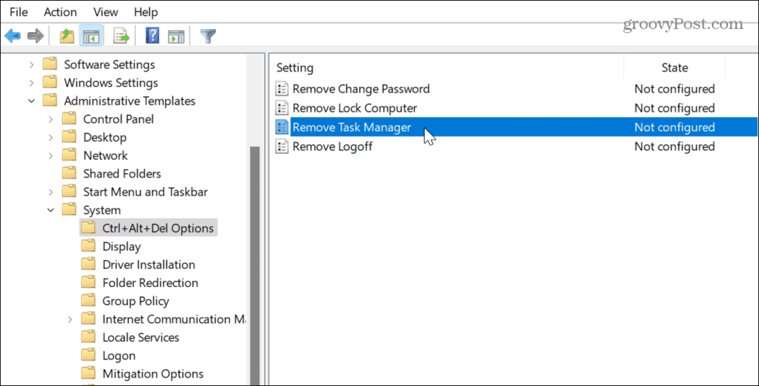 Disabilita Task Manager su Windows 11