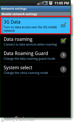 dati Android 3G disabilitati
