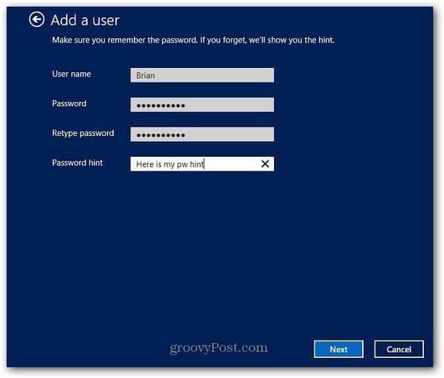 Crea un account locale in Windows 8 e accedi senza connessione a Internet