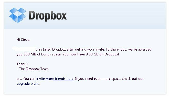 Aggiornamento: come ottenere "10 concerti" di Dropbox Storage gratuitamente