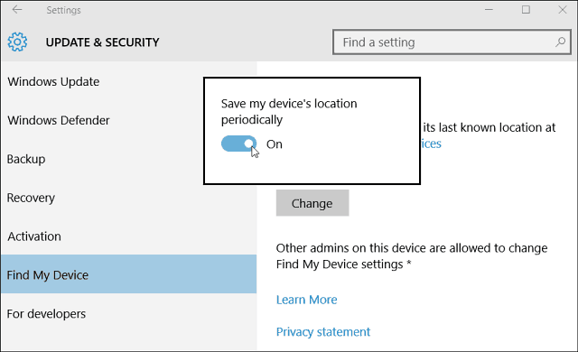 Come abilitare Trova il mio dispositivo per Windows 10