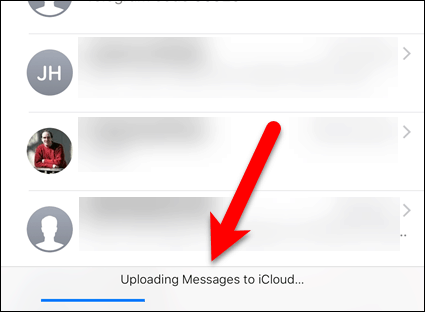 Caricamento di messaggi su iCloud in iOS