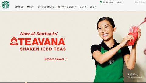 home page di Starbucks
