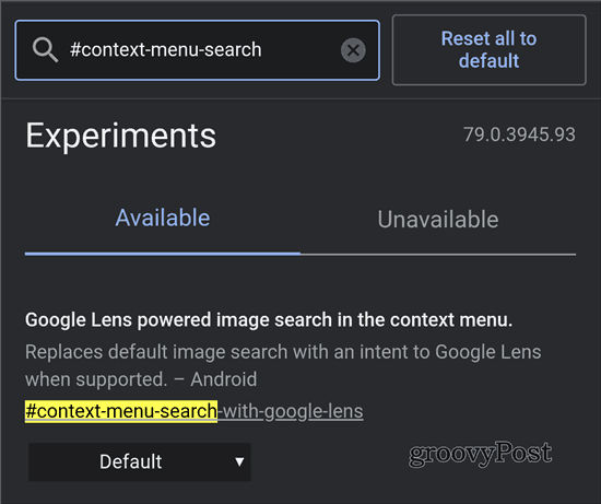 Abilita la ricerca di Google Lens Chrome