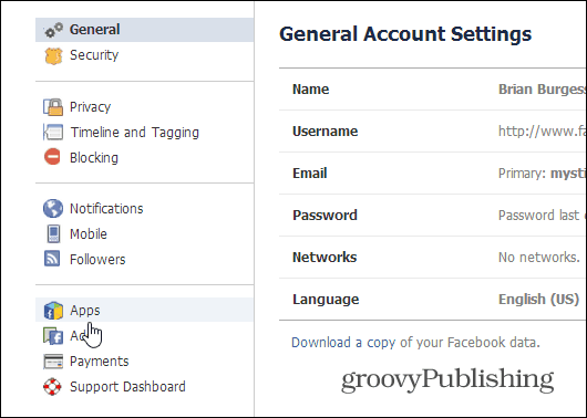 Impostazioni generali dell'account