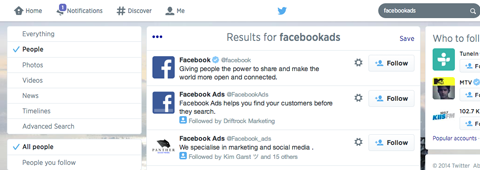 risultati di ricerca su twitter per facebookads