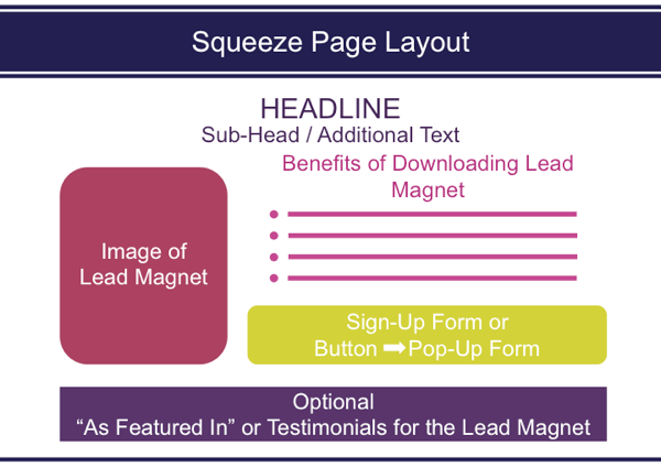 Questo è un formato standard per una semplice squeeze page.
