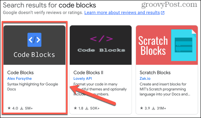 Componente aggiuntivo per i blocchi di codice di Google Docs