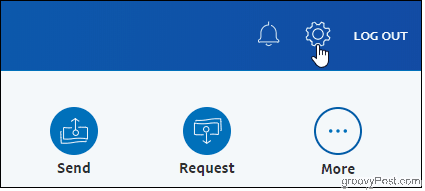 PayPal Fai clic sull'icona a forma di ingranaggio